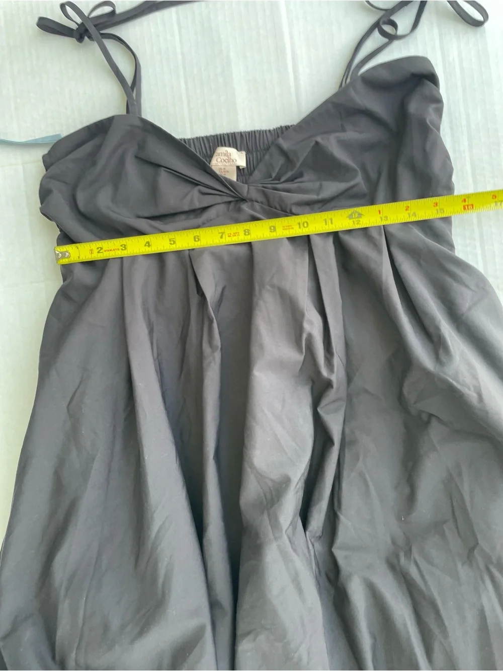 Camila Coelho Black Mini Dress with Front Knot & Tie Straps